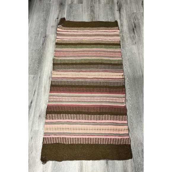 Vintage Turkish Oushak Handmade Wool Cotton Brown Runner Rug